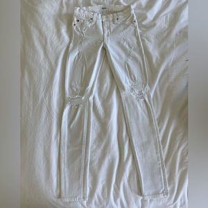 Hudson white skinny distressed jeans